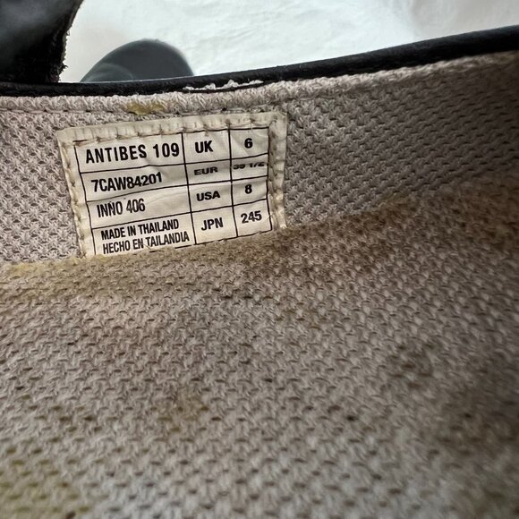 Lacoste mary jane shoes flat sneaker black leather ankle strap womens 8 y2k - Picture 12 of 12